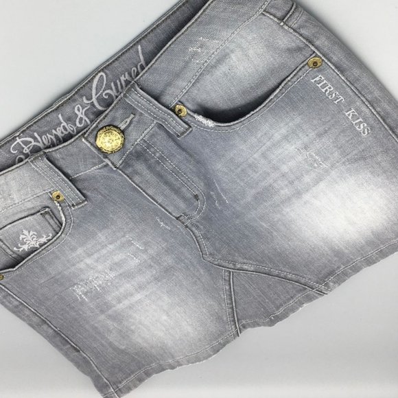 Blessed & Cursed Dresses & Skirts - 5/$25 First Kiss Denim Mini Skirt NWOT
